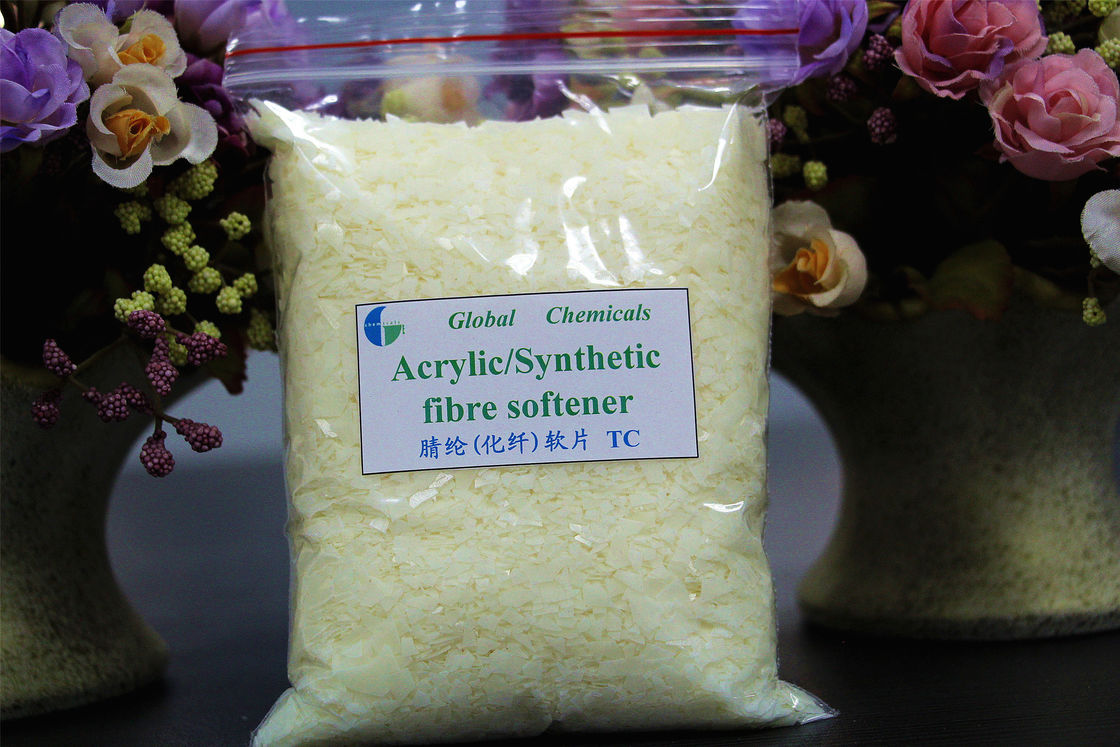 Acrylic / Synthetic Fiber Cationic Softener Flakes TC For Textiles