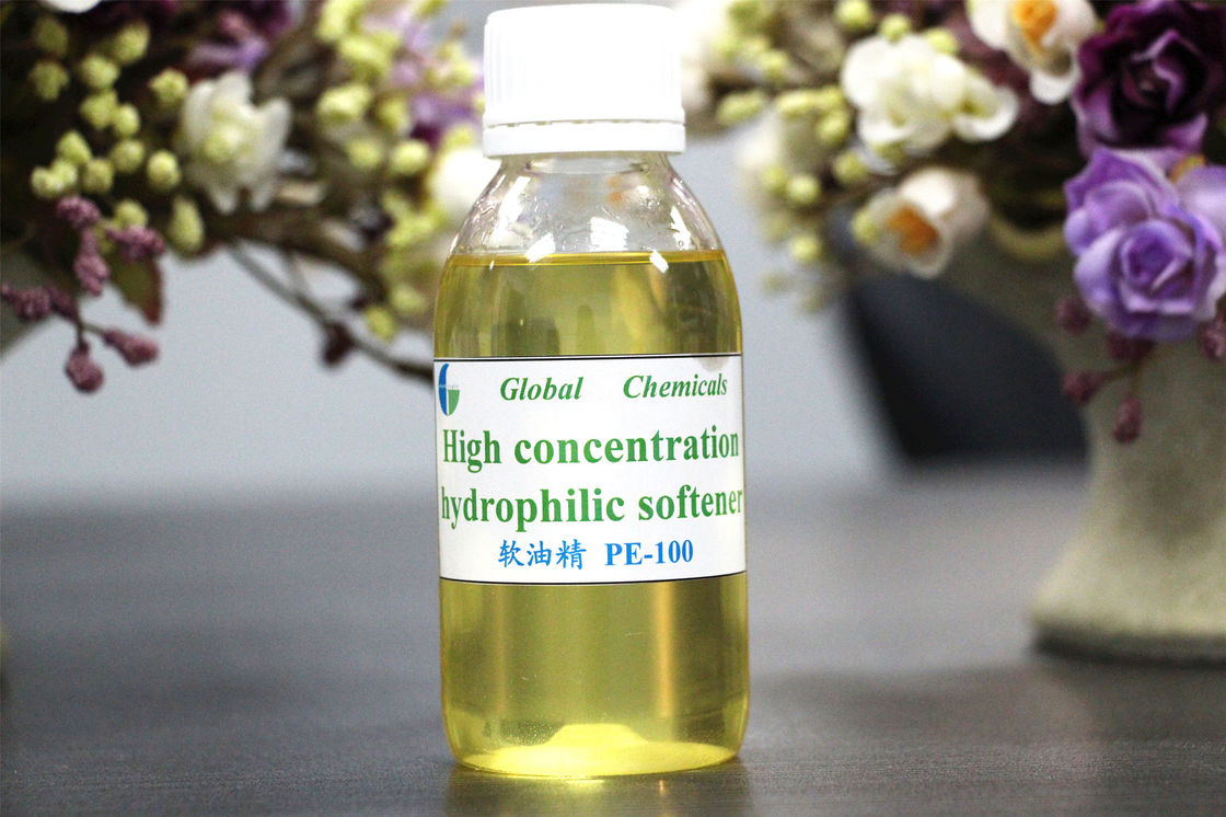 Pale Yellow Liquid High Concentration Hydrophilic Cationic Softener PE-100