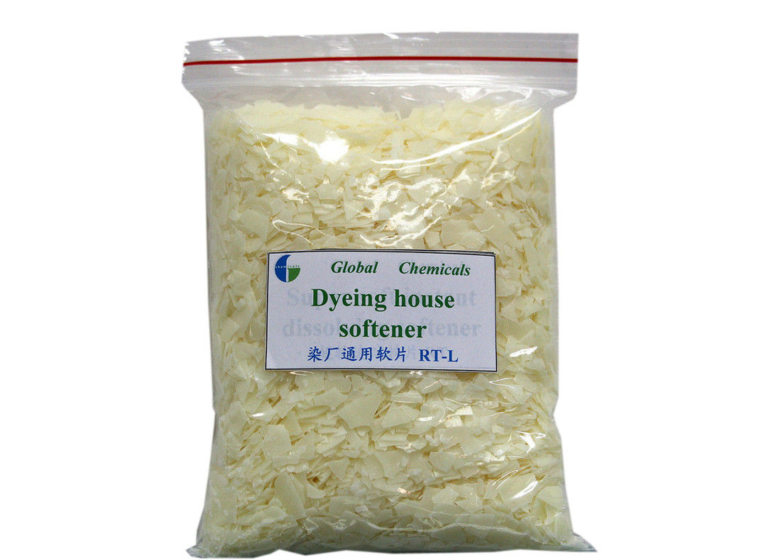 Hot Water Soluble Dyeing House Softener Flakes Finishing Chemicals Softeners