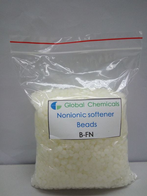Milky White Nonionic Softener Beads Hot Water Soluble Ph Value 7.5-9.5