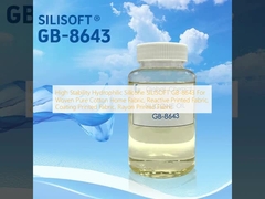 High Stability Hydrophilic Silicone SILISOFT GB-8643 For Woven Pure Cotton Home Fabric, Reactive Printed Fabric, Coating Printed Fabric, Rayon Printed Fabric