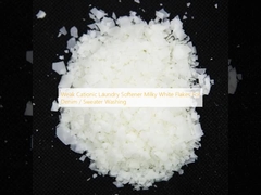 Weak Cationic Laundry Softener Milky White Flakes For Denim / Sweater Washing